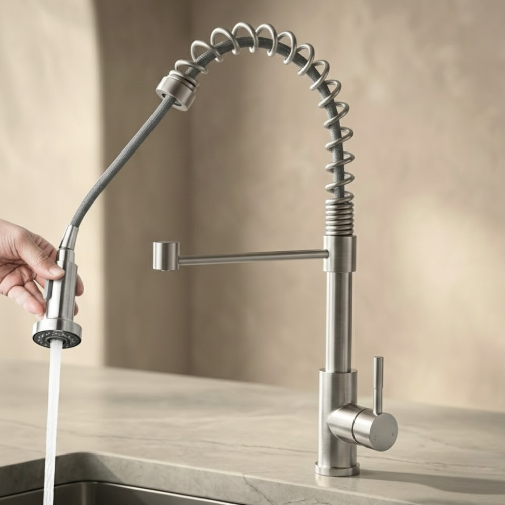 Helix | Pre-Rinse Kitchen Tap with Pull-Down Sprayer & Dual Mode Spray
