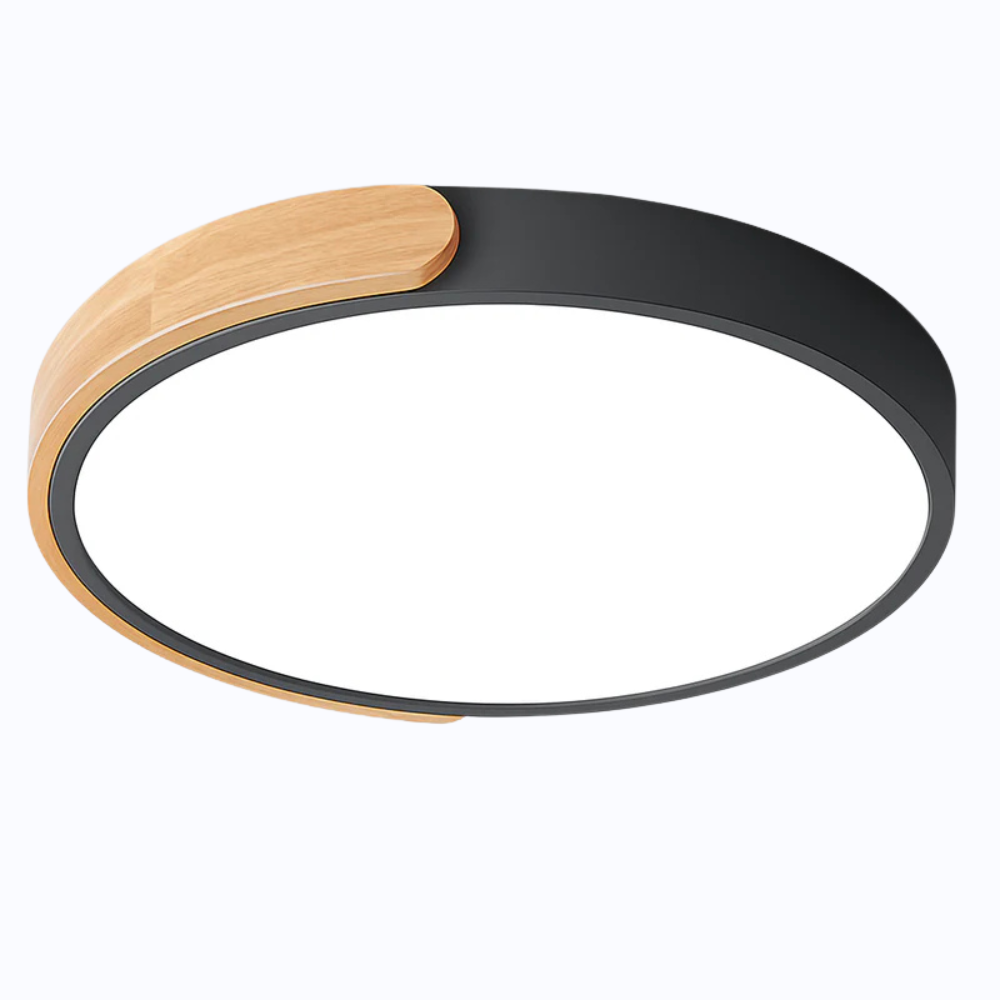 Velisca | Modern Round Wood Flush Mount Ceiling Light