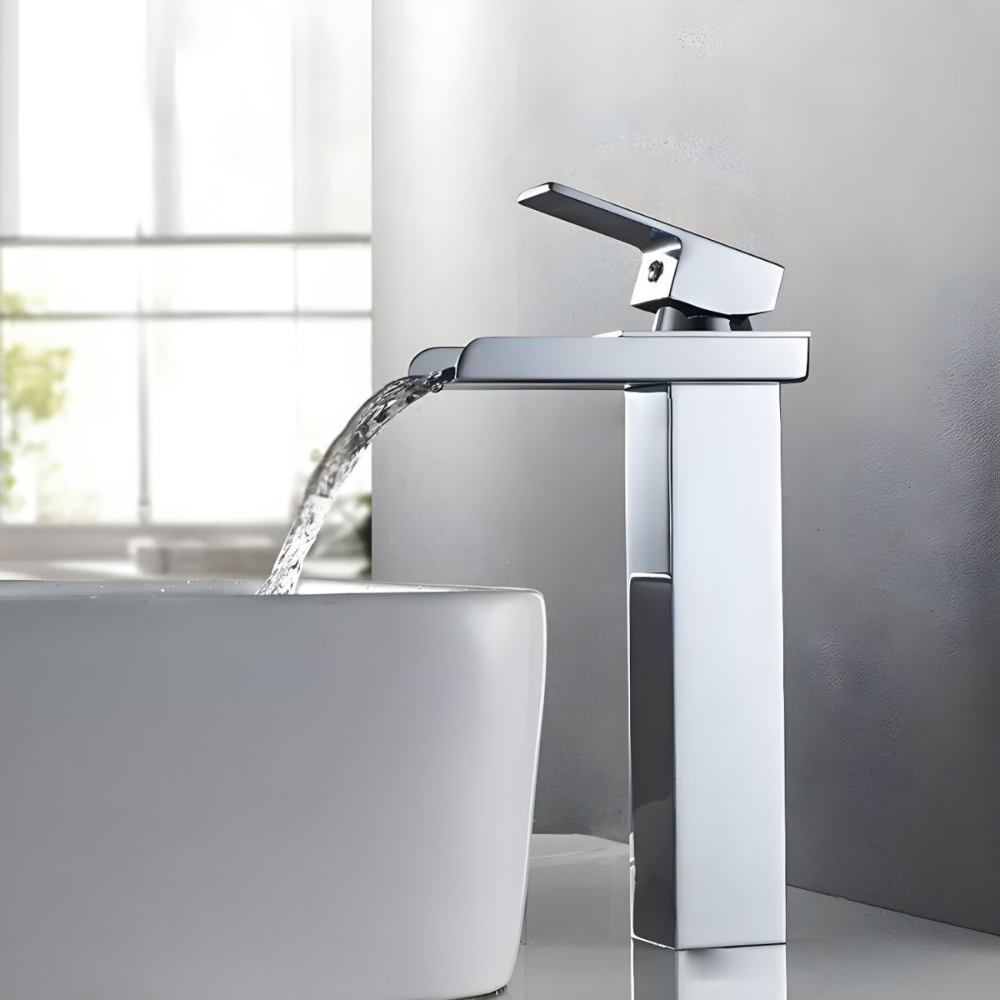 Kestruve | Modern Column Waterfall Spout Bathroom Sink Tap
