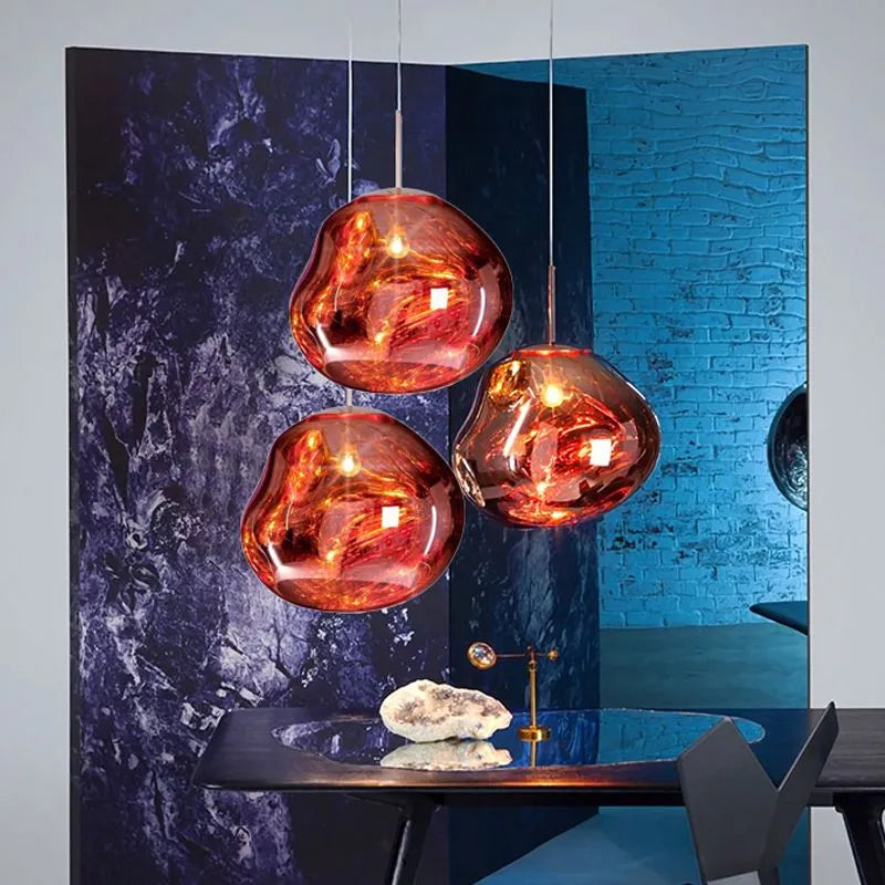 Zora | Modern Abstract Melted Glass Translucent Pendant Light
