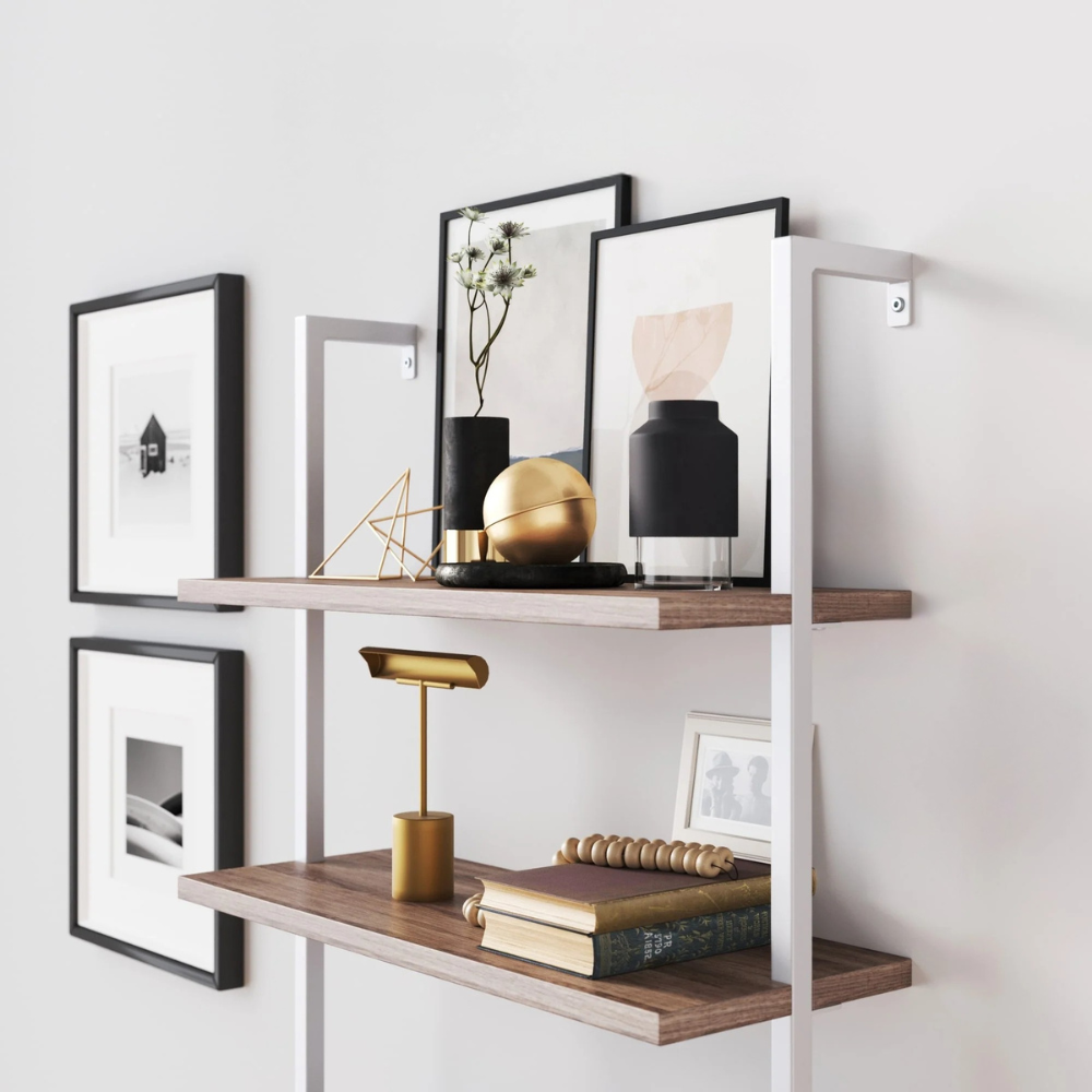 Aeris | Wall Mounted Ladder Bookshelf With 6 Shelves