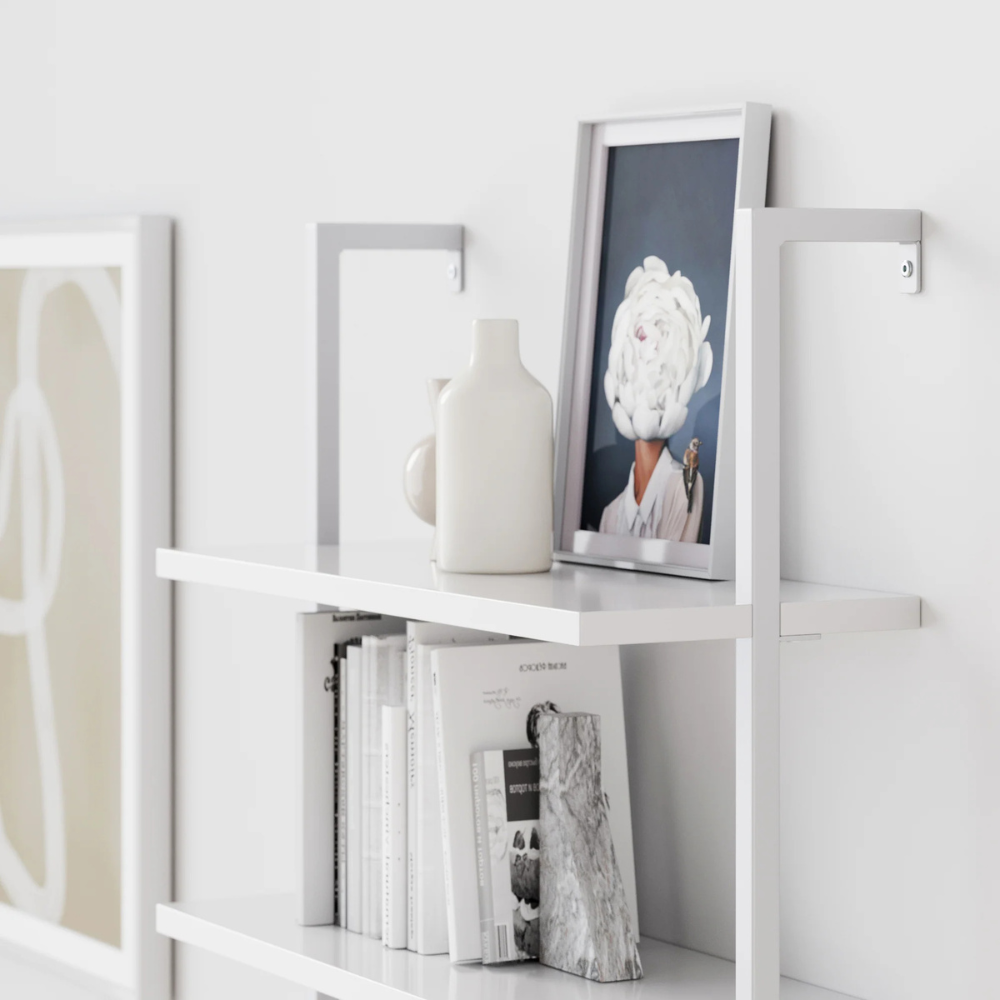 Aeris | Wall Mounted Ladder Bookshelf With 6 Shelves