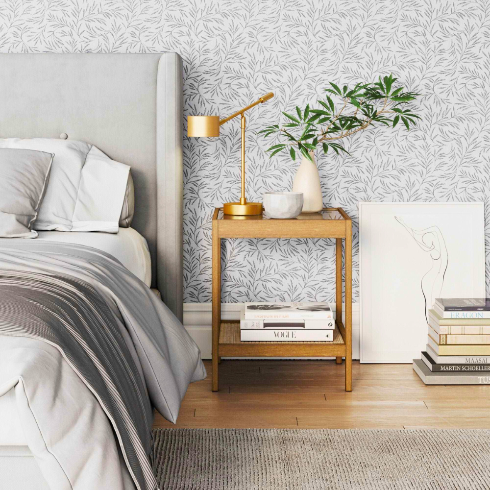 Koda | Wooden Rattan End Table and Nightstand with Glass Top