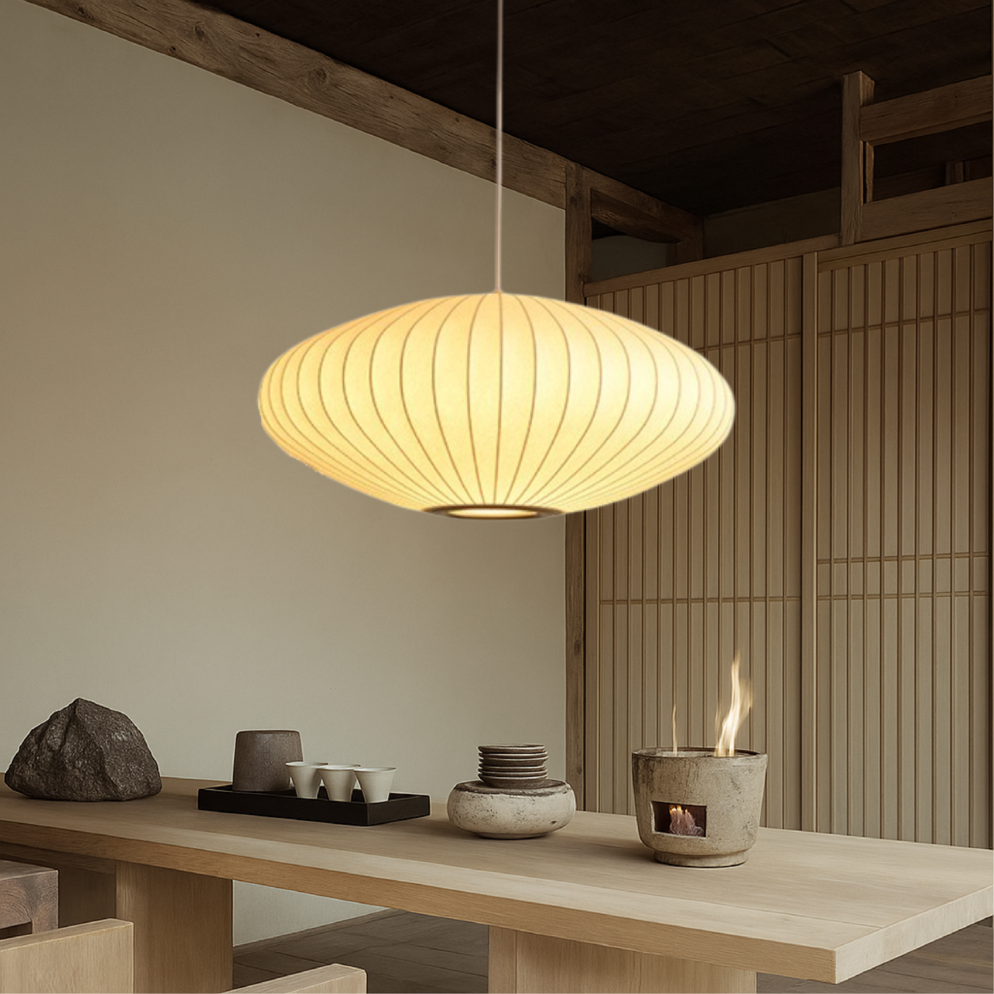 Seta | Modern Italian Ribbed Pendant Light