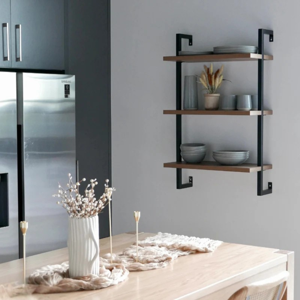 Moda | Wall Anchored Ladder Bookshelf and Storage Rack with 3 Shelves