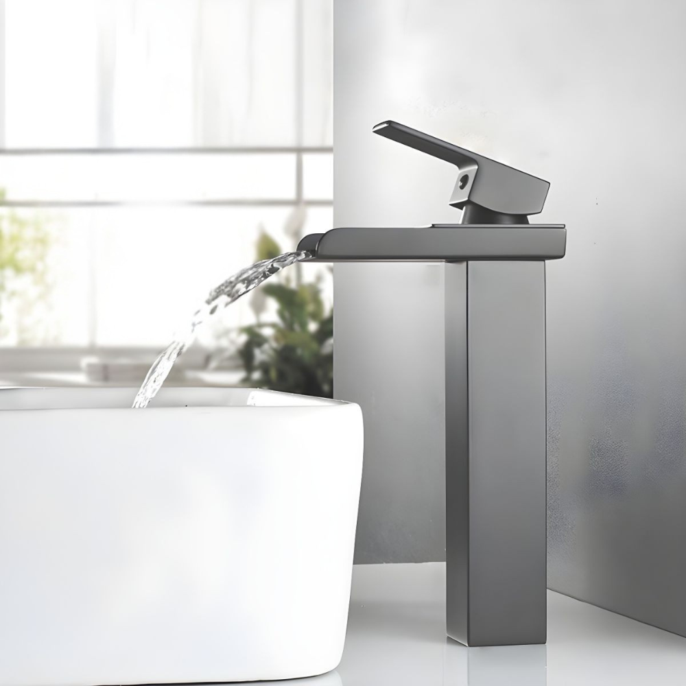 Kestruve | Modern Column Waterfall Spout Bathroom Sink Tap