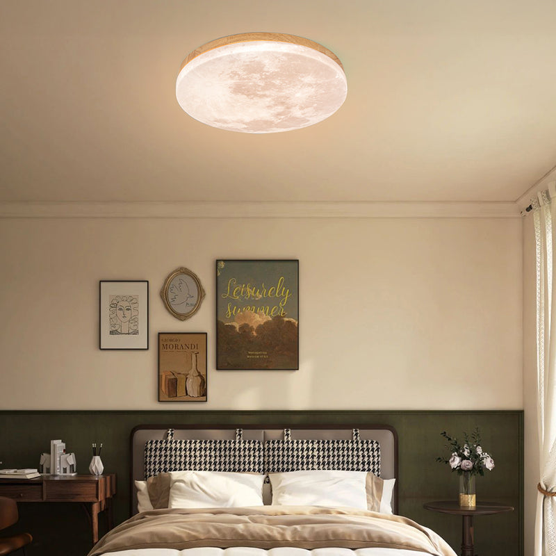 Lunis | Realistic Moon Texture Flush Mount Ceiling Light