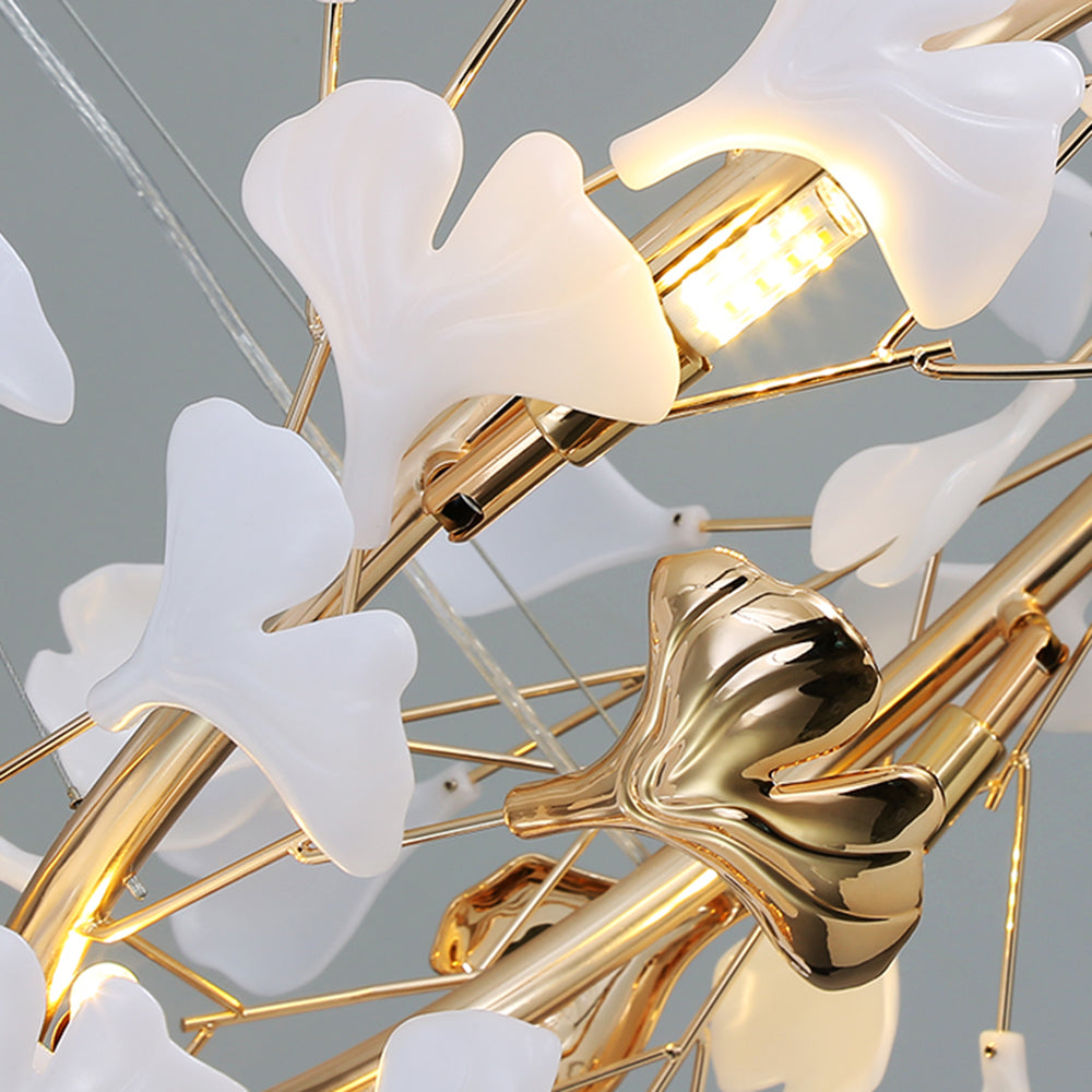 Aelora | Leaf Silhouette Ceramic Petal Modern Chandelier