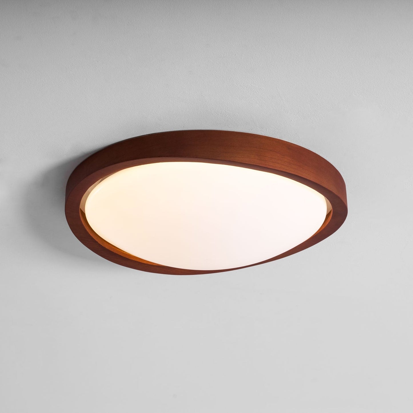 Kaelisyn | Organic Curved Wooden Geometric Silhouette Flush Mount Ceiling Light