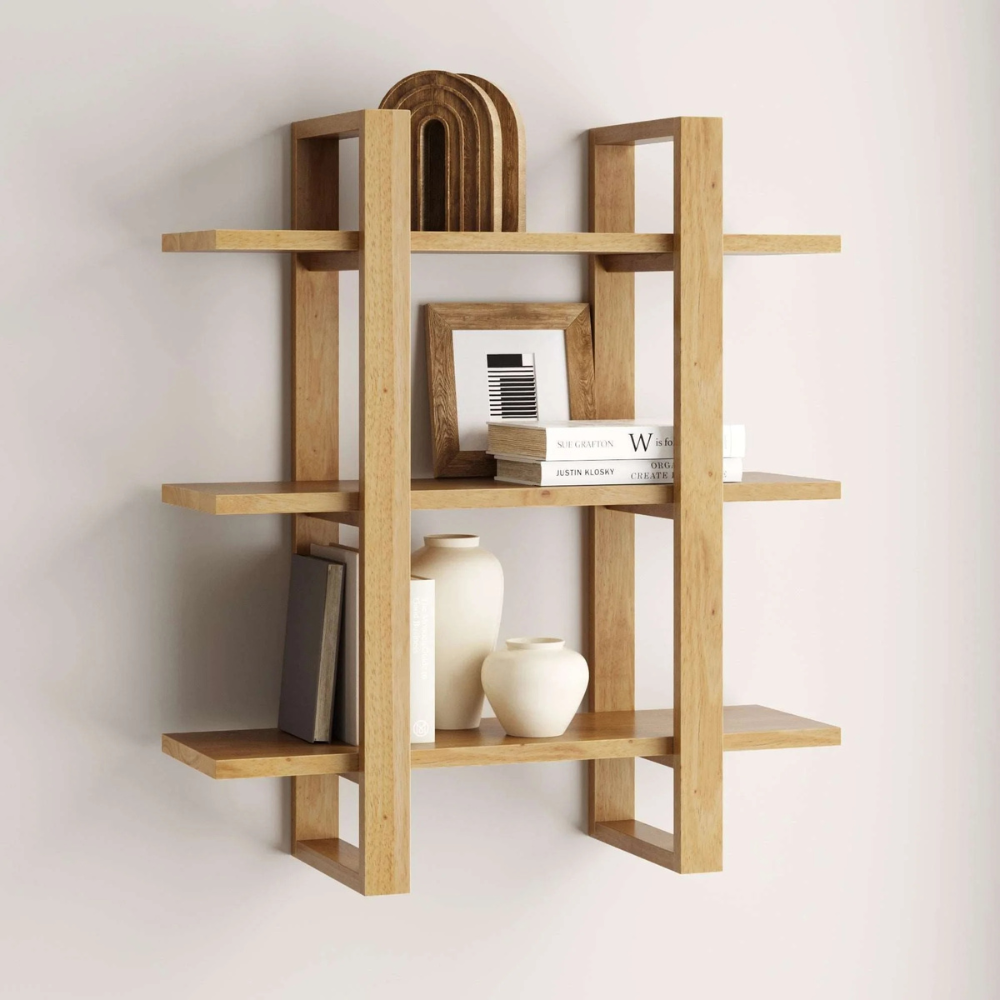 Aden | Modular Solid Wood Display Wall Shelf