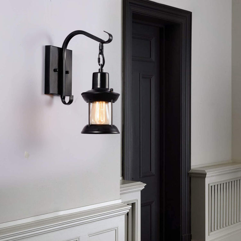 Kolar | Industrial Antique Lantern Style Metal Wall Light