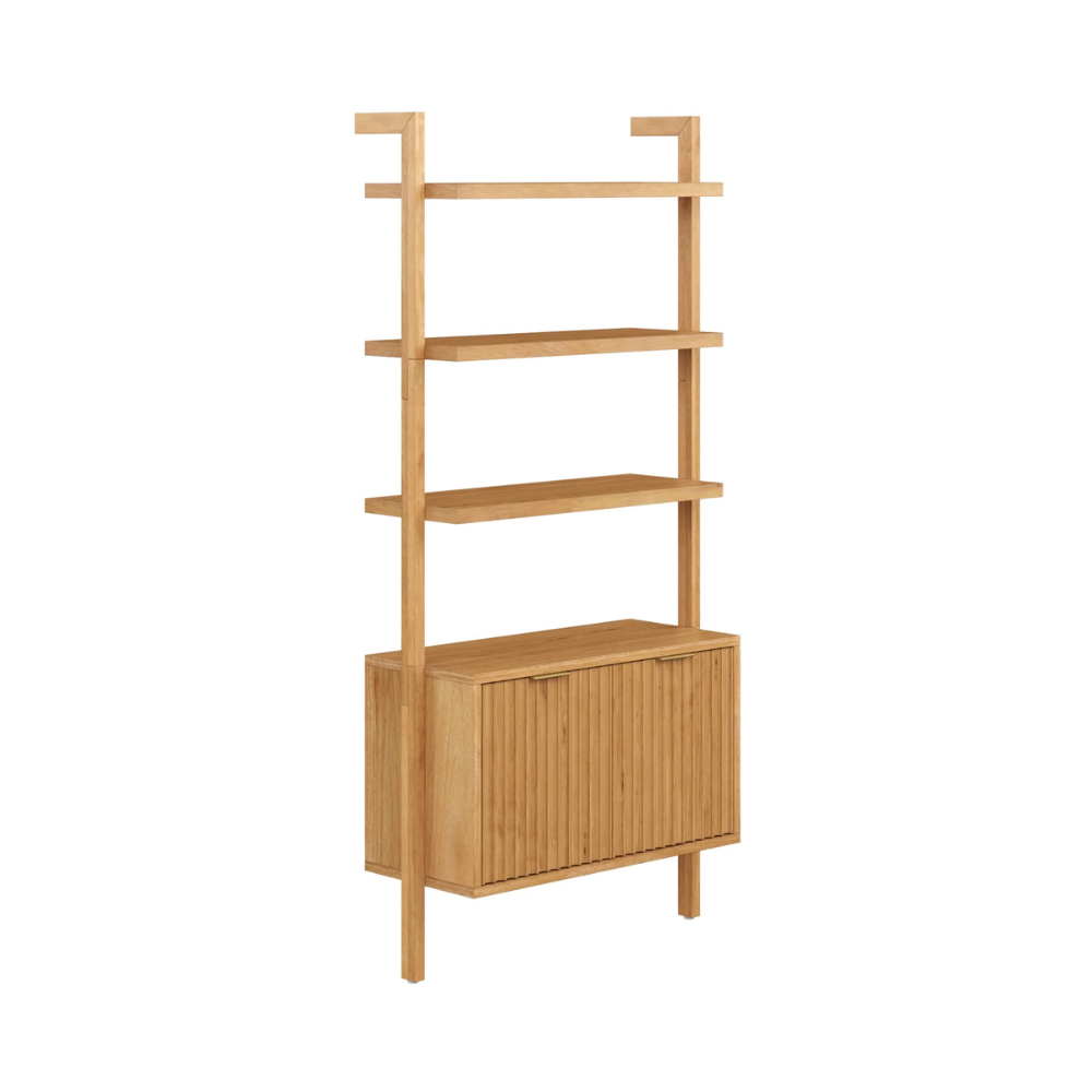 Viste | Solid Wood Display Bookshelf And Double Door Storage Cabinet