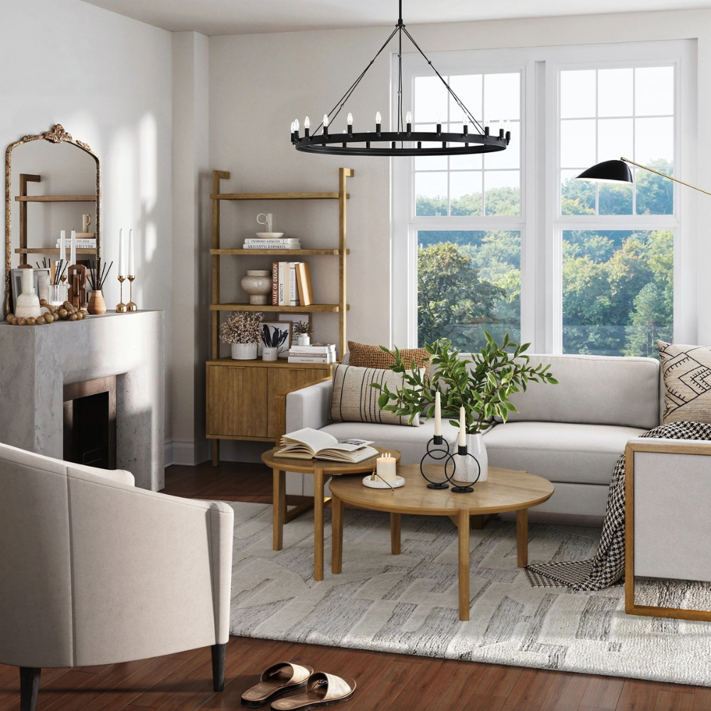 Viste | Solid Wood Display Bookshelf And Double Door Storage Cabinet