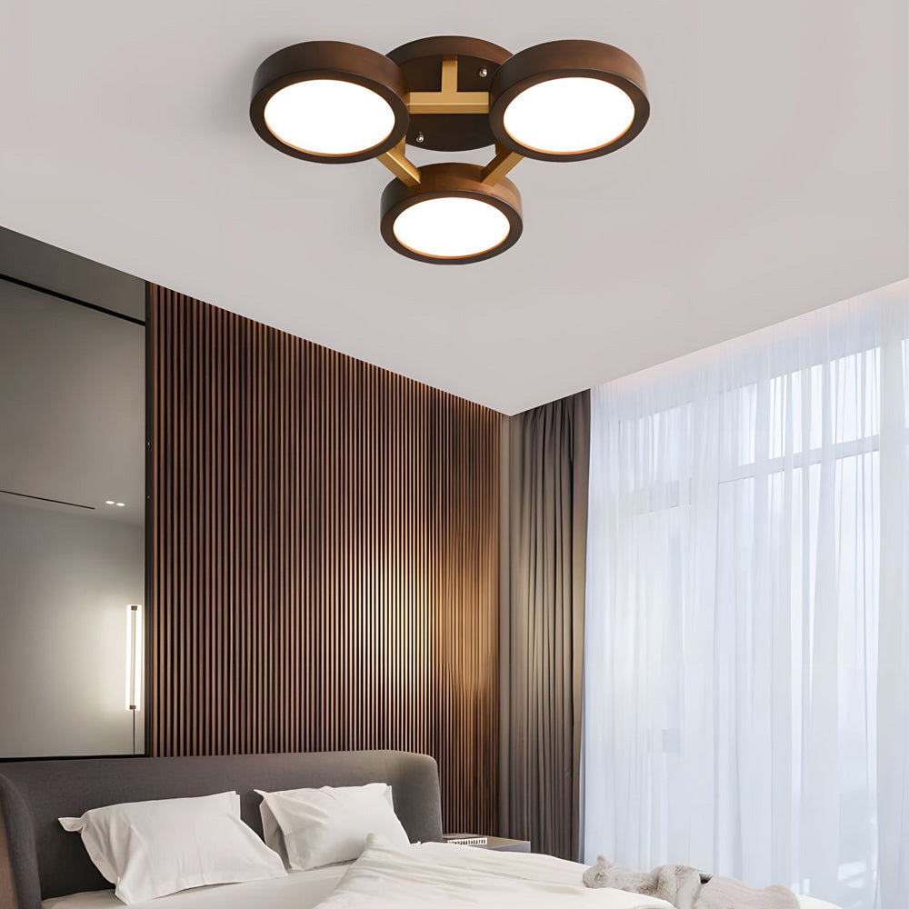 Ligne | Contemporary Geometric Wooden Flush Mount Ceiling Light