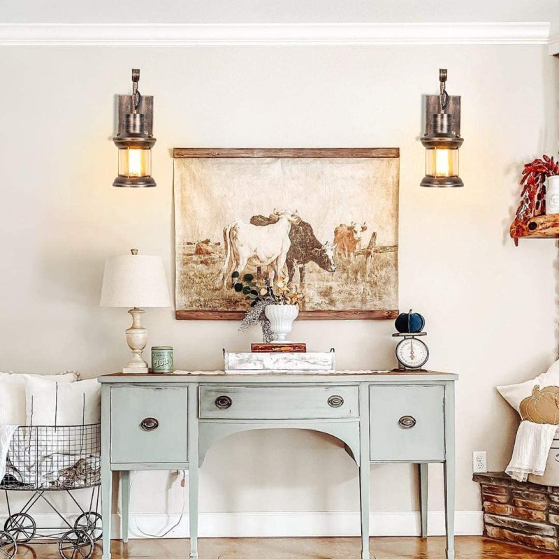 Kolar | Industrial Antique Lantern Style Metal Wall Light
