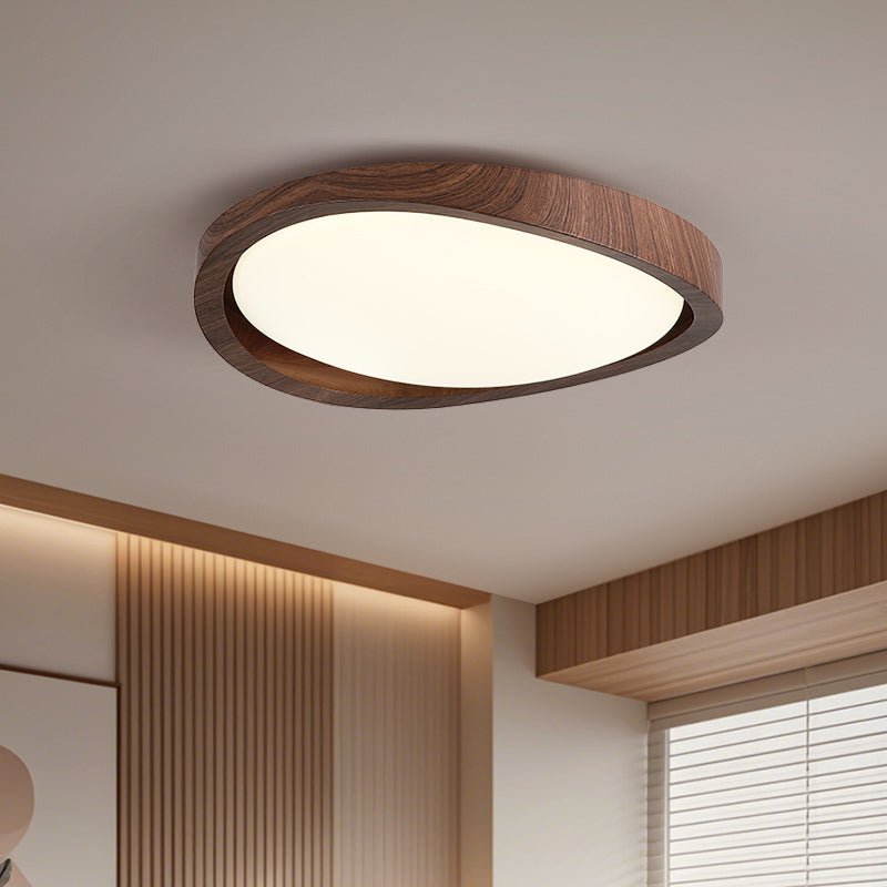 Kaelisyn | Organic Curved Wooden Geometric Silhouette Flush Mount Ceiling Light