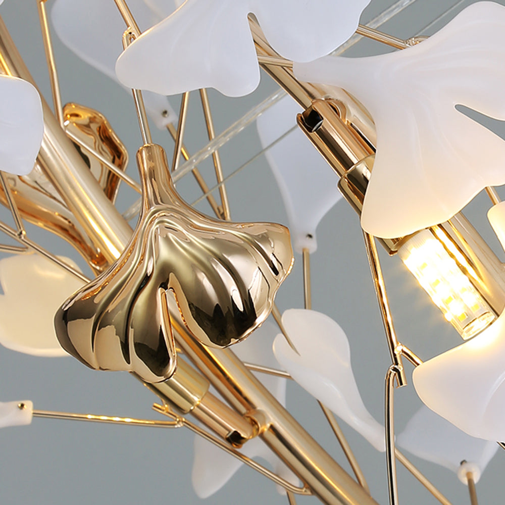 Aelora | Leaf Silhouette Ceramic Petal Modern Chandelier