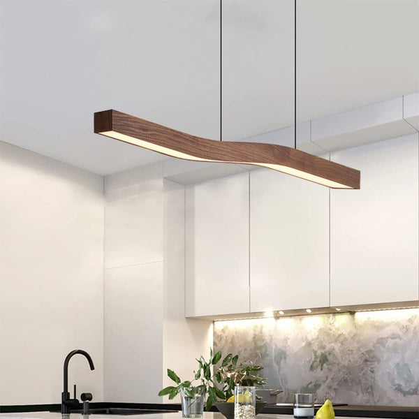 Erisun | Linear Arching Nordic Timber Pendant Light