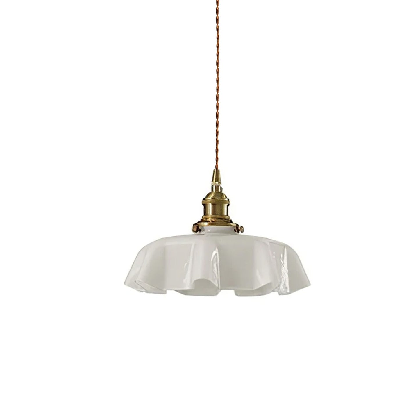 Kelvarna | Vintage Pleated Glass Fluted Pendant Light