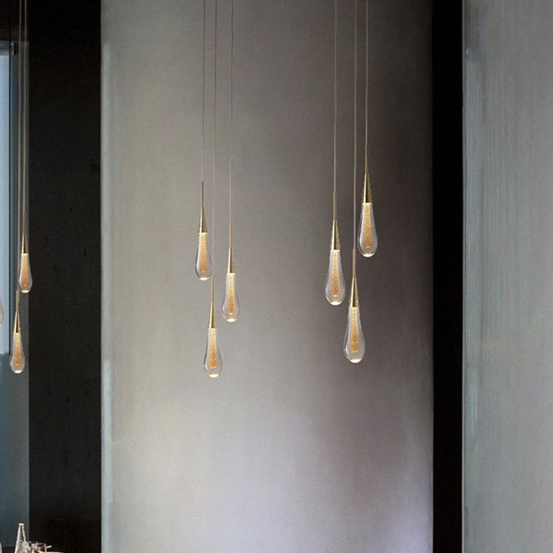 Voraele | Elegant Faceted Crystal Teardrop Pendant Light