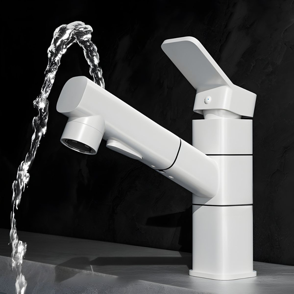Oksvalah | Modern Geometric Column Profile Bathroom Sink Tap