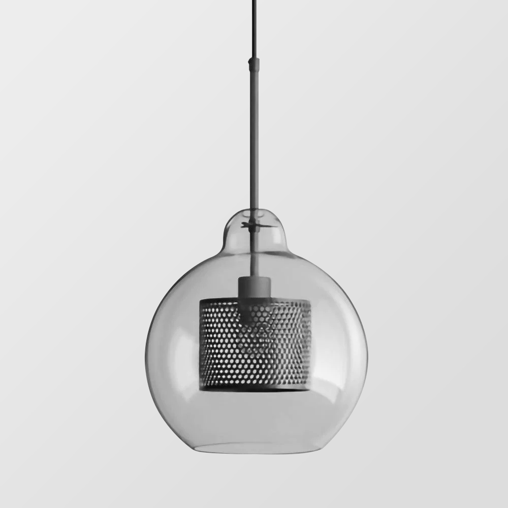 Cylura | Modern Clear Glass And Perforated Inner Lamp Pendant Light