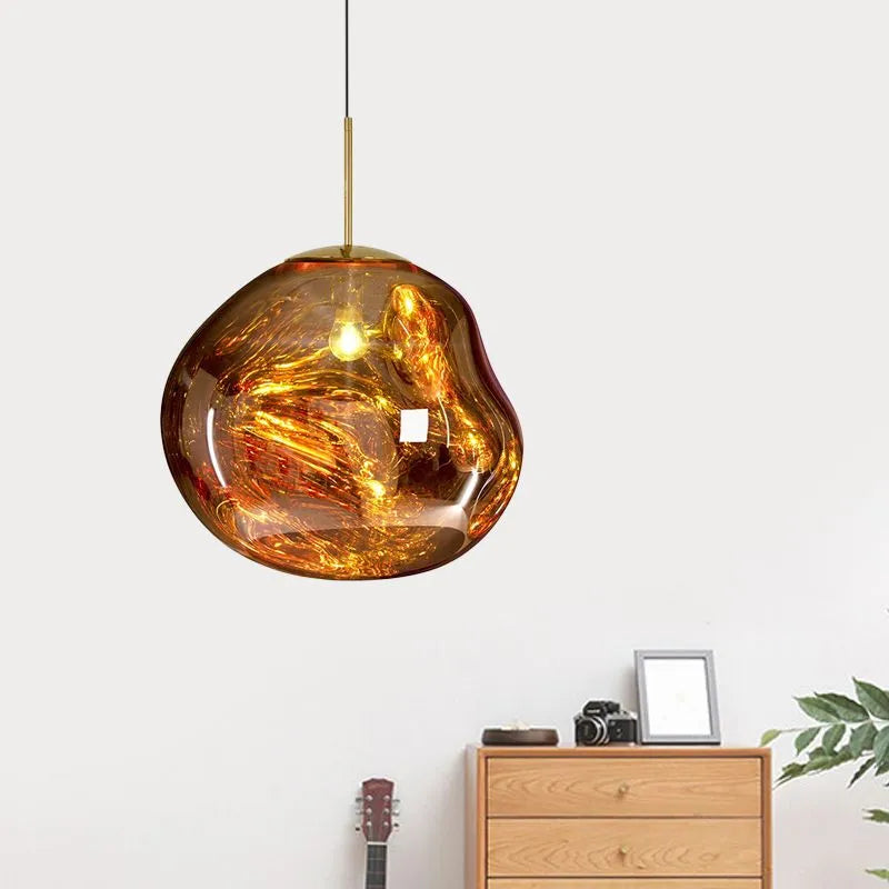 Zora | Modern Abstract Melted Glass Translucent Pendant Light