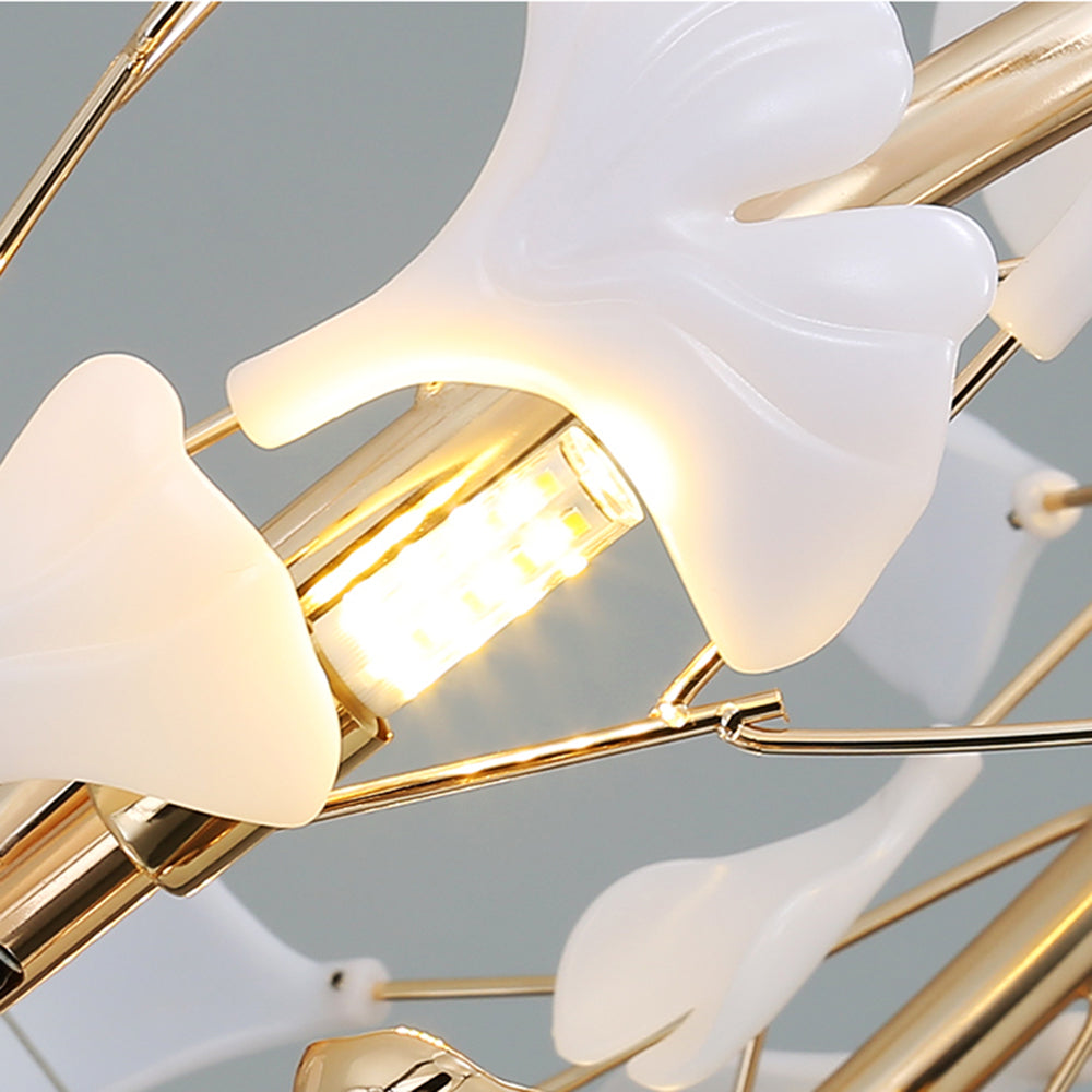 Aelora | Leaf Silhouette Ceramic Petal Modern Chandelier