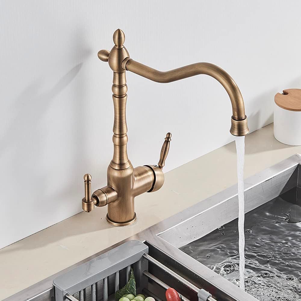 Halvarden | Classic Tall Arched Profile Two Handle Kitchen Sink Mixer Tap
