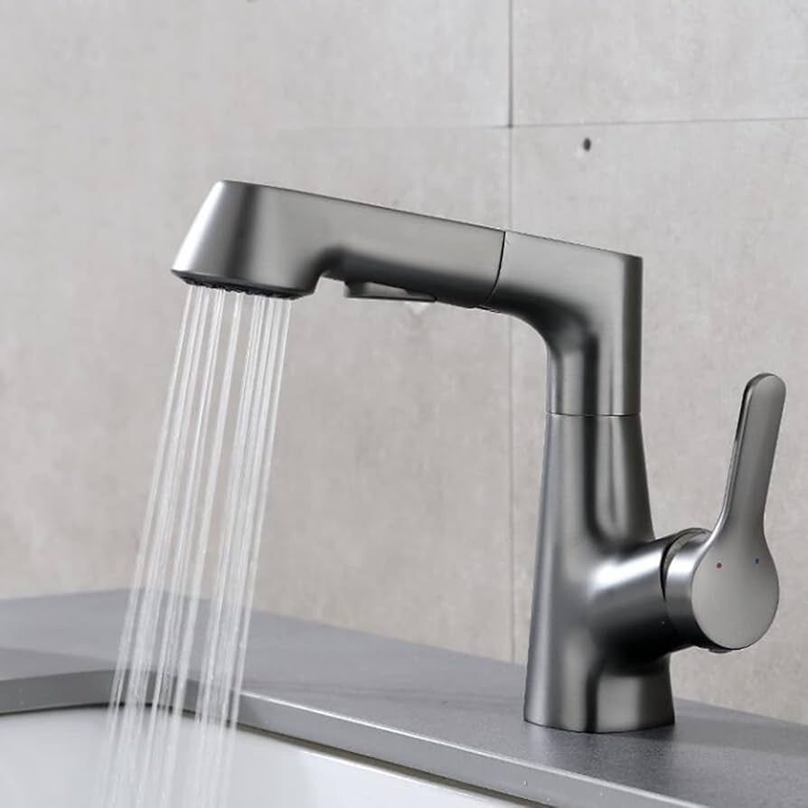 Nordivik | Sleek Retractable Spout Kitchen Sink Mixer Tap with Lever Handle