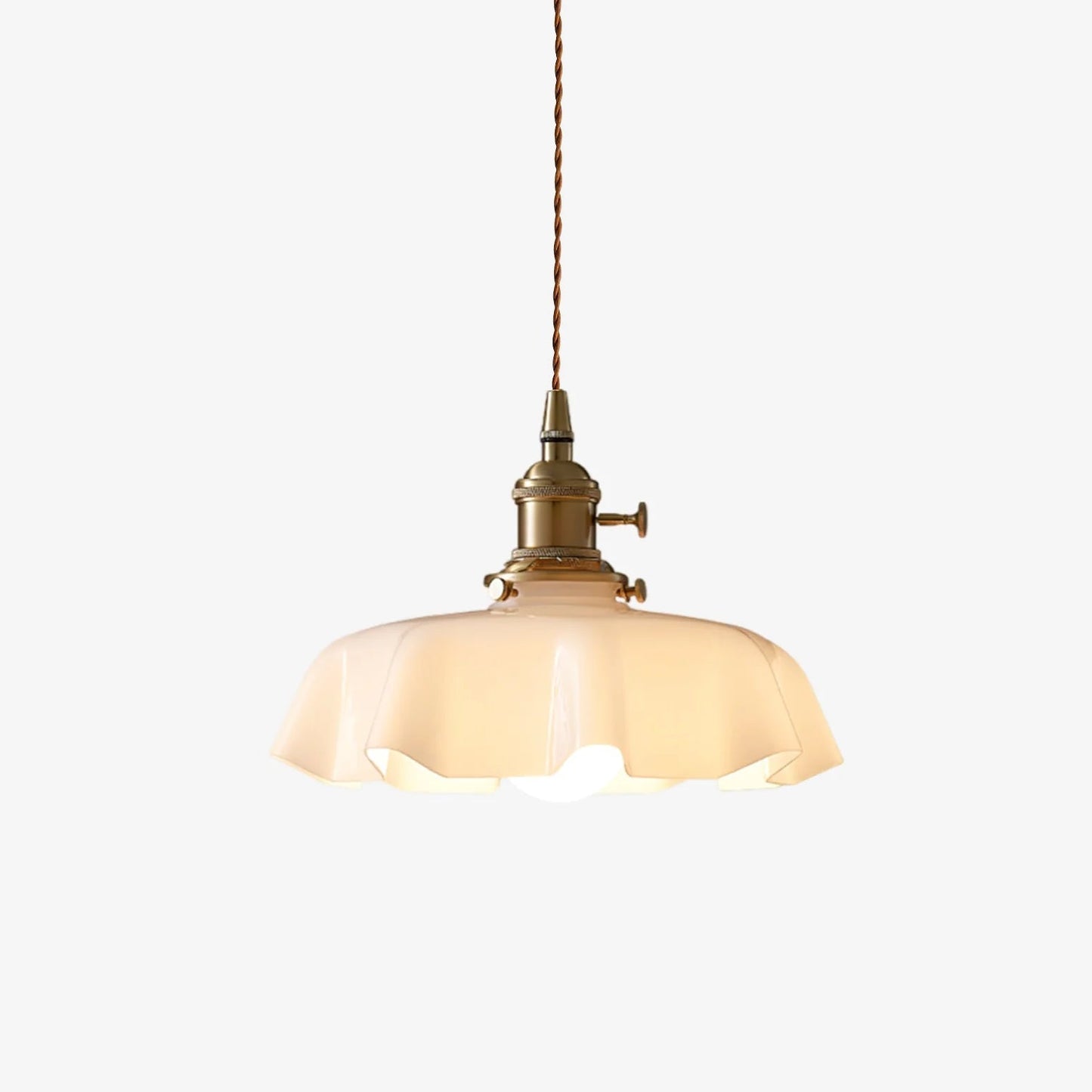 Kelvarna | Vintage Pleated Glass Fluted Pendant Light