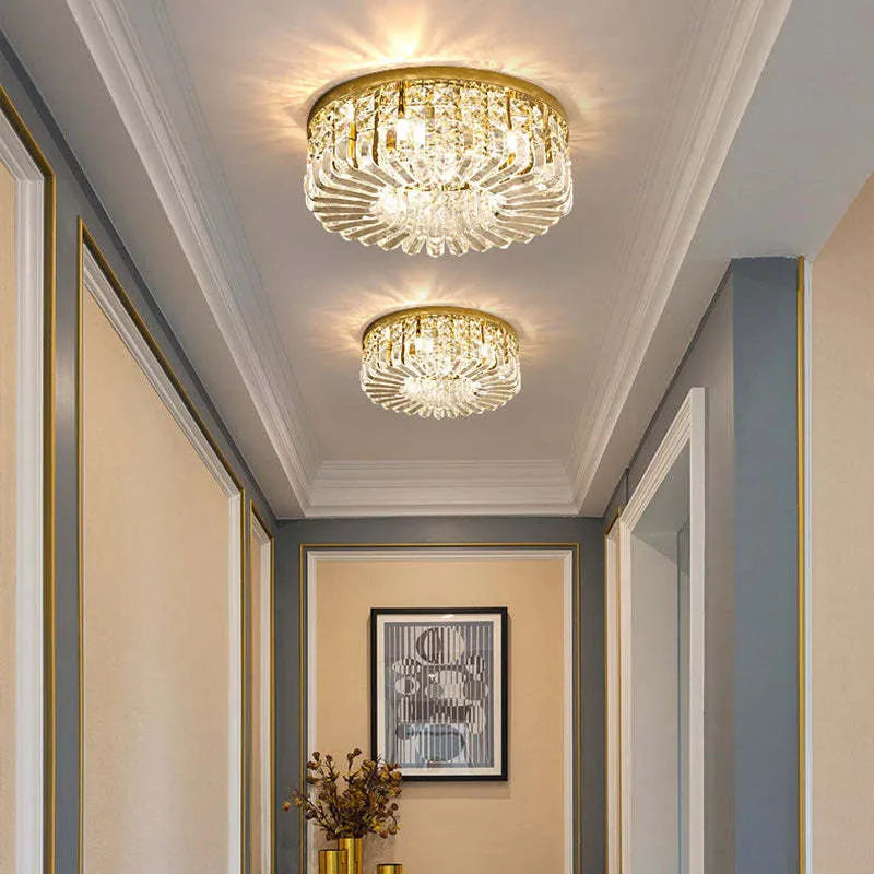 Elisse | Radiant Geometric Crystal Bloom Flush Mount Ceiling Light
