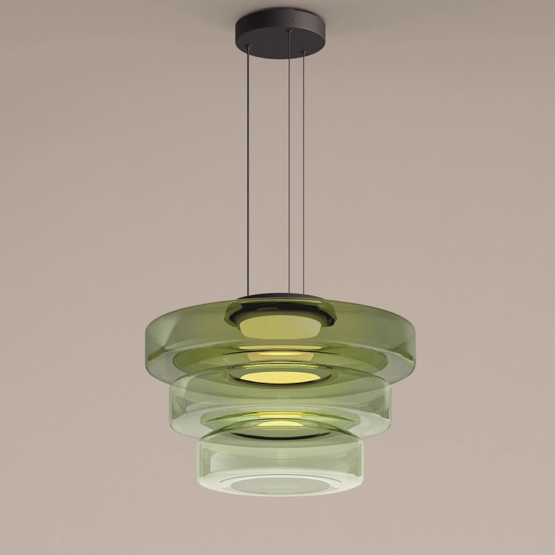 Ambera | Sleek Translucent Tiered Glass Pendant Lamp