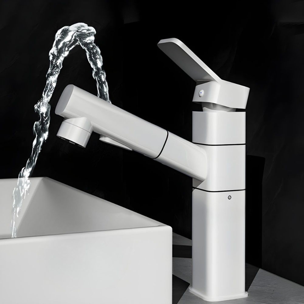 Oksvalah | Modern Geometric Column Profile Bathroom Sink Tap
