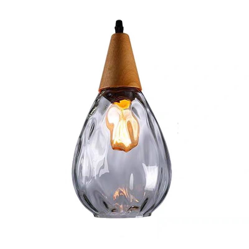 Niris | Minimalist Teardrop Textured Glass Pendant Light