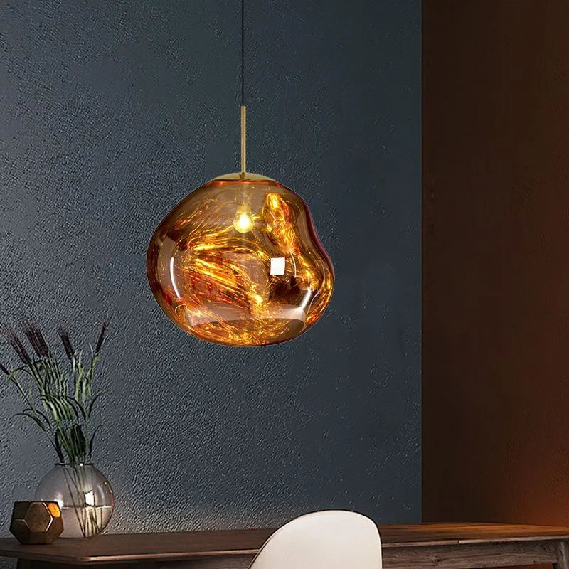 Zora | Modern Abstract Melted Glass Translucent Pendant Light