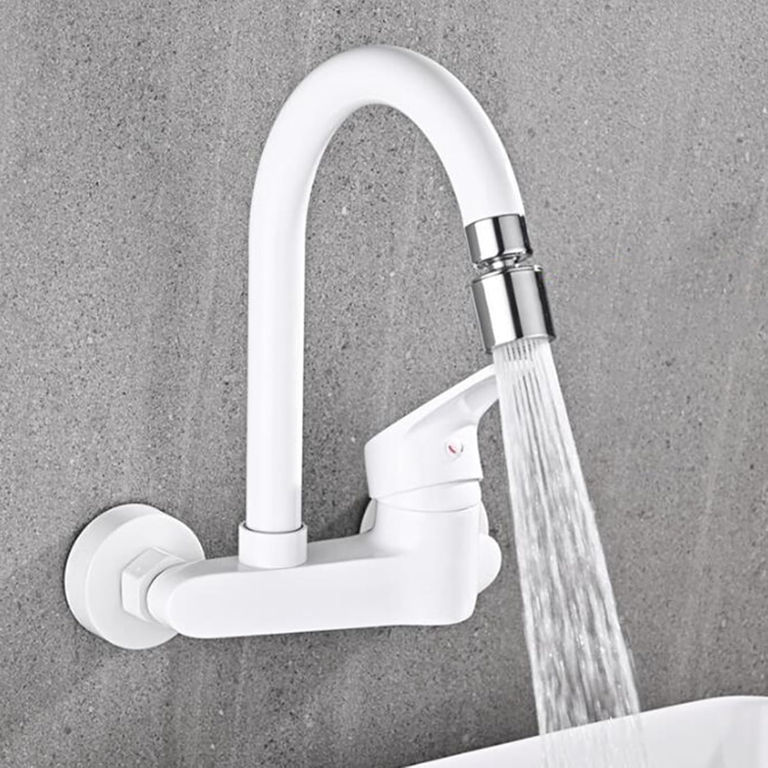 Arviden | Modern Wall Mounted Rotatable High Arc Kitchen Mixer Tap