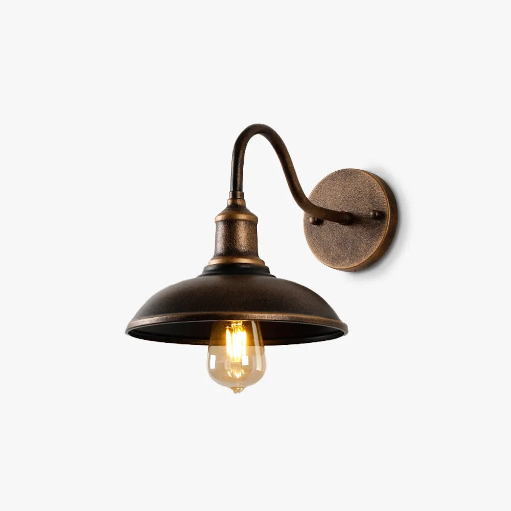 Eldenstyr | Vintage Bowl Silhouette Rustic Metal Sconce Wall Light