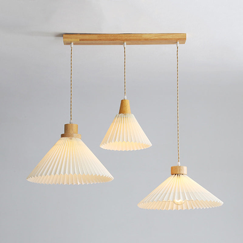 Luvithos | Architectural Cluster Plissé Pleated Timber Pendant Light