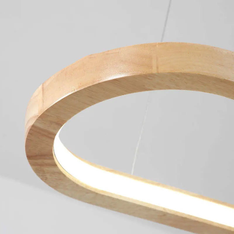Luvia | Nordic Minimalist Oval Timber Pendant Light