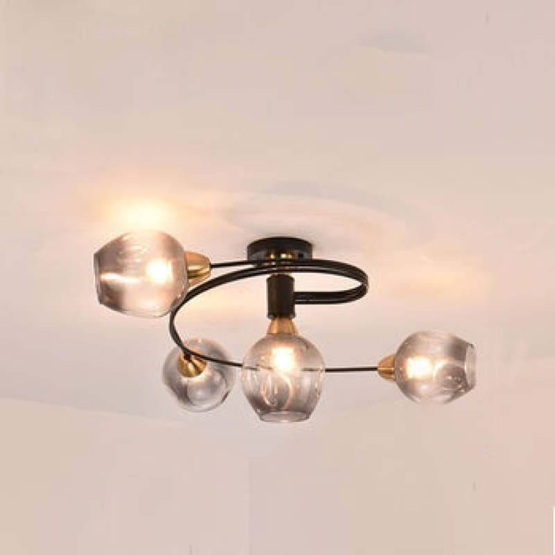 Kenzad | Modern Tornado Wave Glass Globe Flush Mount Ceiling Light