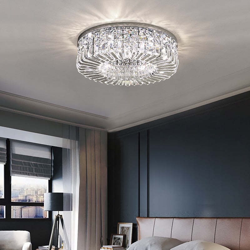 Elisse | Radiant Geometric Crystal Bloom Flush Mount Ceiling Light