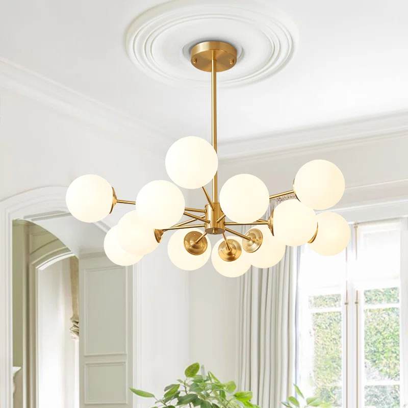 Aurum | Modern Multi-Light Frosted Glass Globe Sputnik Chandelier