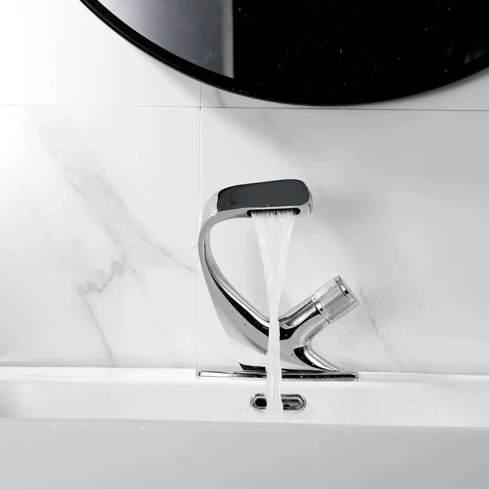 Cascata | Modern Waterfall Bathroom Basin Mixer Tap with Single Handle Control