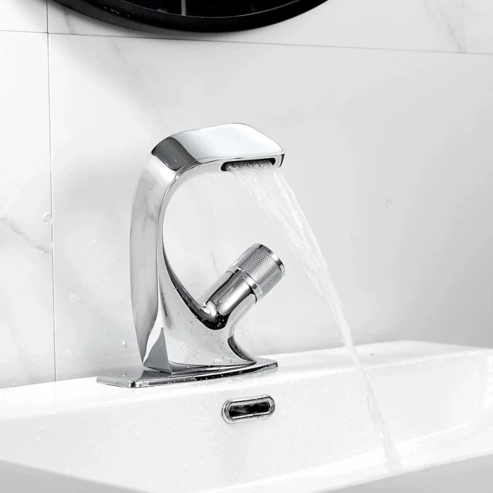 Cascata | Modern Waterfall Bathroom Basin Mixer Tap with Single Handle Control