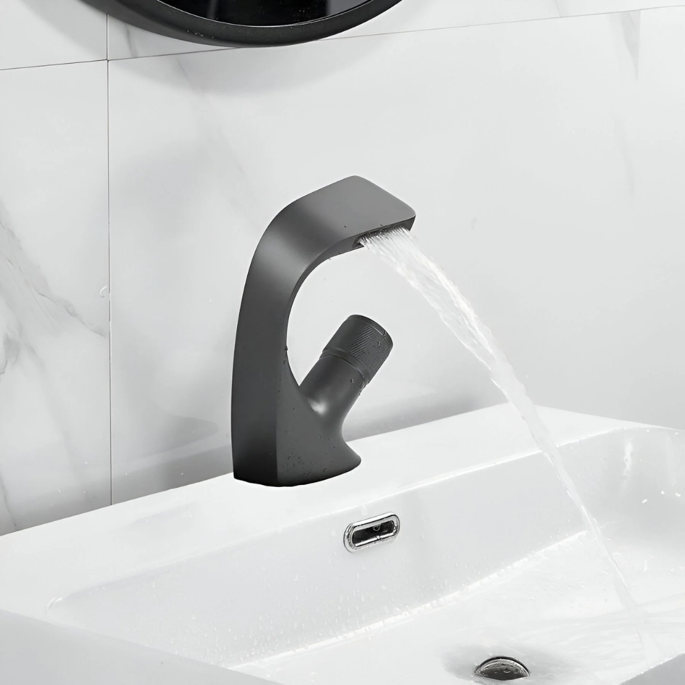Cascata | Modern Waterfall Bathroom Basin Mixer Tap with Single Handle Control
