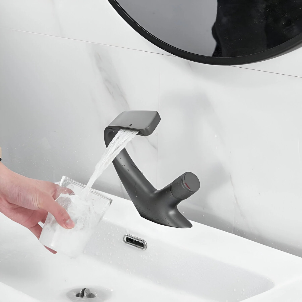 Cascata | Modern Waterfall Bathroom Basin Mixer Tap with Single Handle Control
