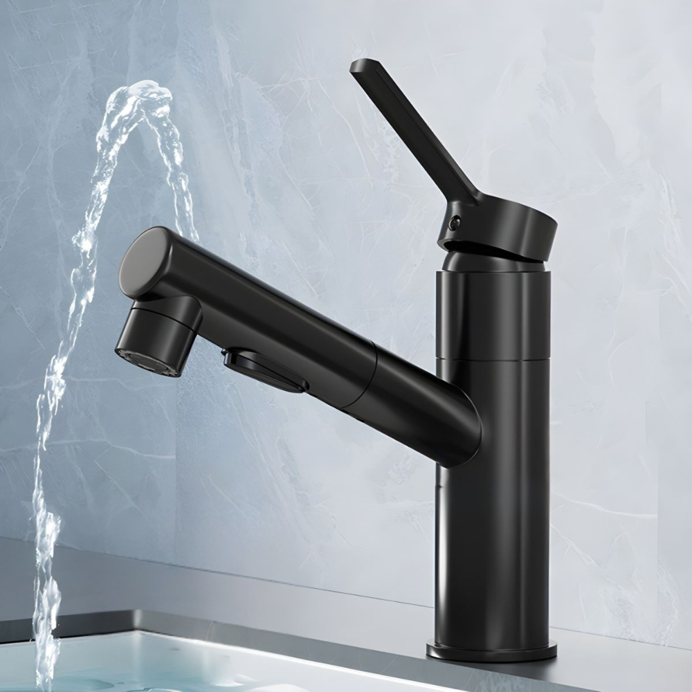 Oksvalah | Modern Geometric Column Profile Bathroom Sink Tap