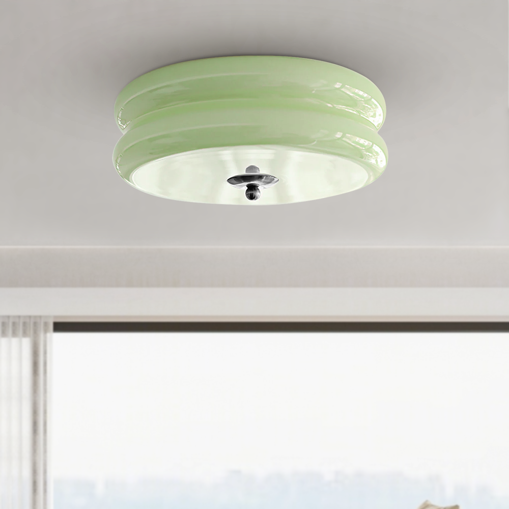 Crema | Vintage Cream Glass Flush Mount Ceiling Light