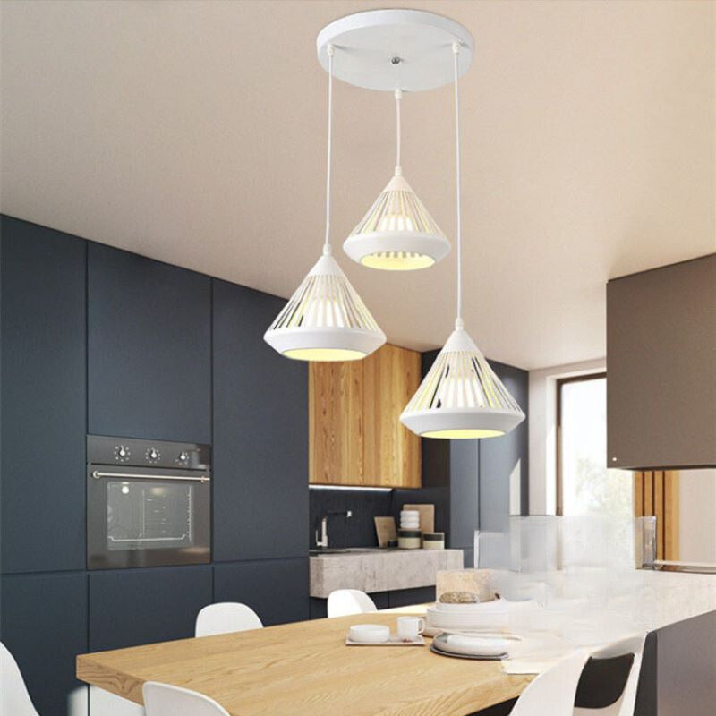 Nyvold | Minimalist Conical Ribbed Glass Metal Pendant Light